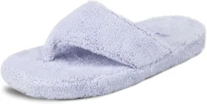 Acorn Women's Spa Thong Slippers with Cloud Contour Comfort - Arch Support and Plush Fluffy Terry Lining, Perfect for Beach, Camping, Poolside, or Bathroom Wear