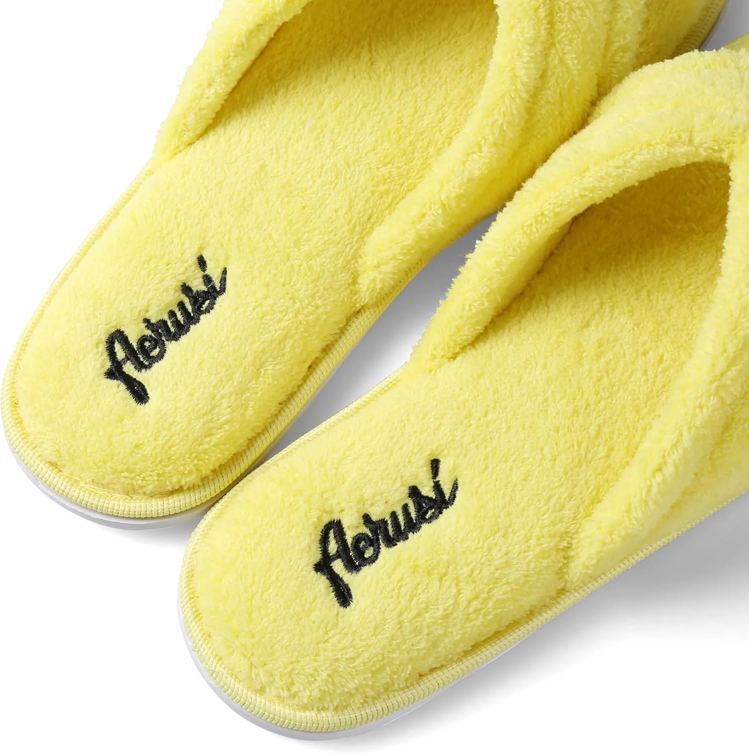 Aerusi's Elegant Thong Flip Flop Style Plush Spa Bath Slippers for Ladies