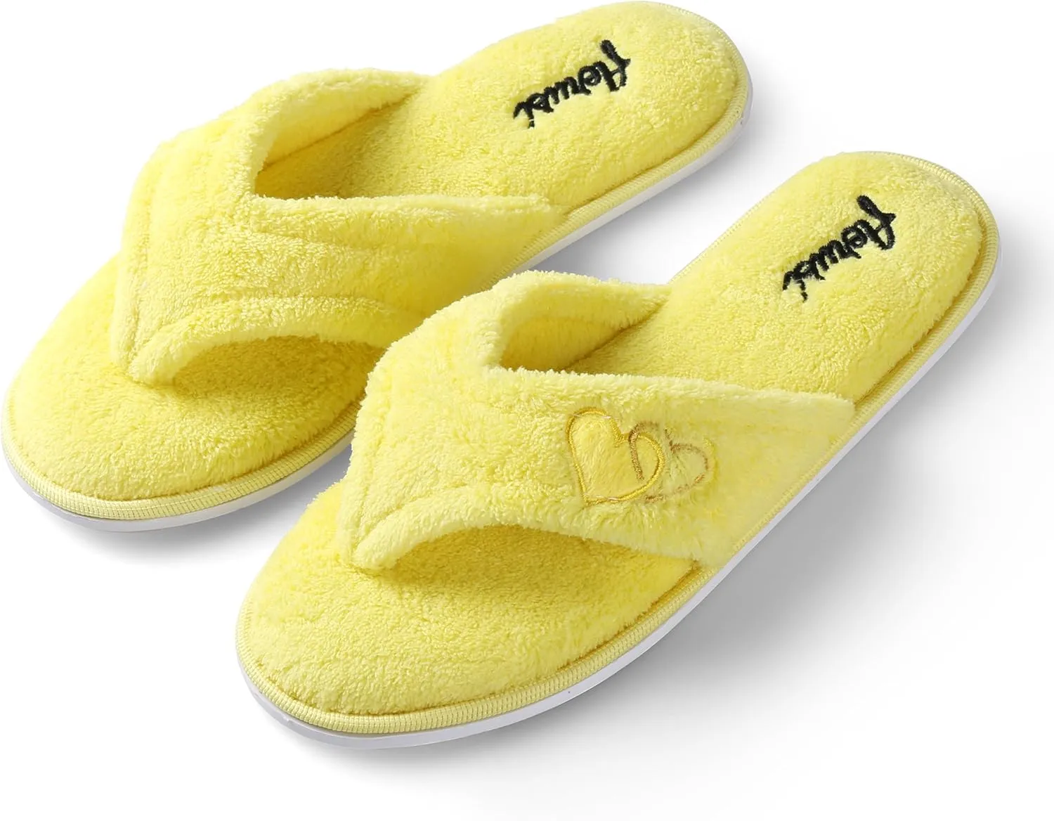 Aerusi's Elegant Thong Flip Flop Style Plush Spa Bath Slippers for Ladies