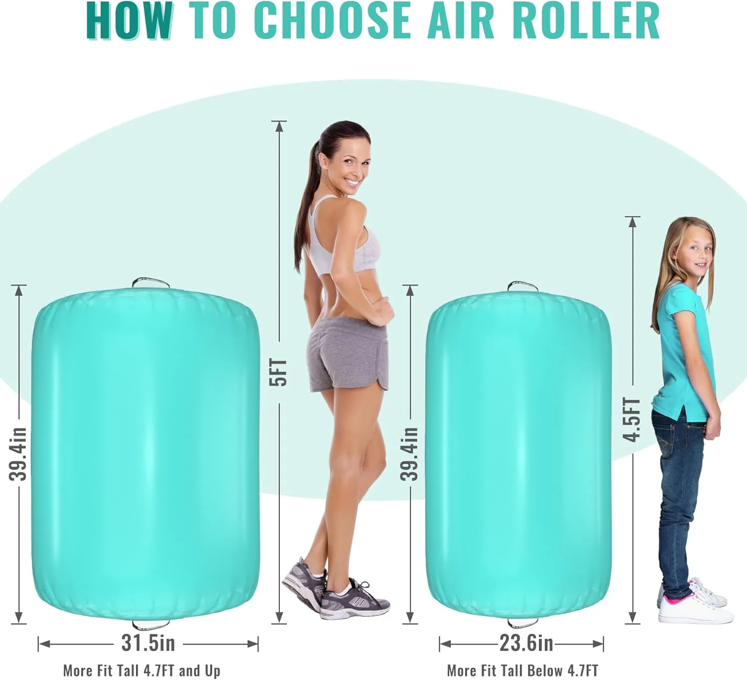 Air Roller Gymnastics Barrel Back Handspring Trainer Tumbling Barrel Yoga Barrel Mat with Electric Air Pump