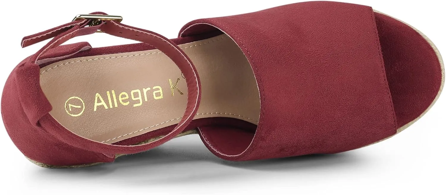 Allegra K Women's Espadrilles Platform Heels Wedges Sandals