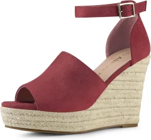 Allegra K Women's Espadrilles Platform Heels Wedges Sandals