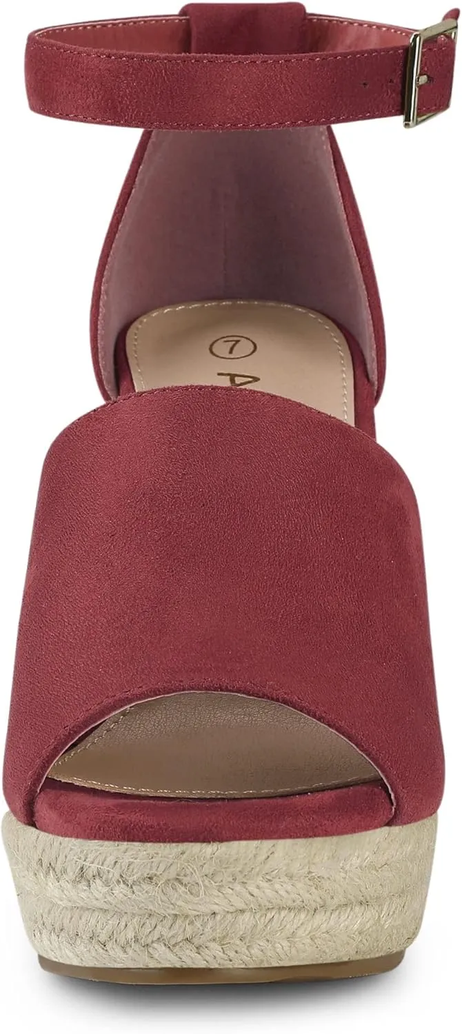 Allegra K Women's Espadrilles Platform Heels Wedges Sandals