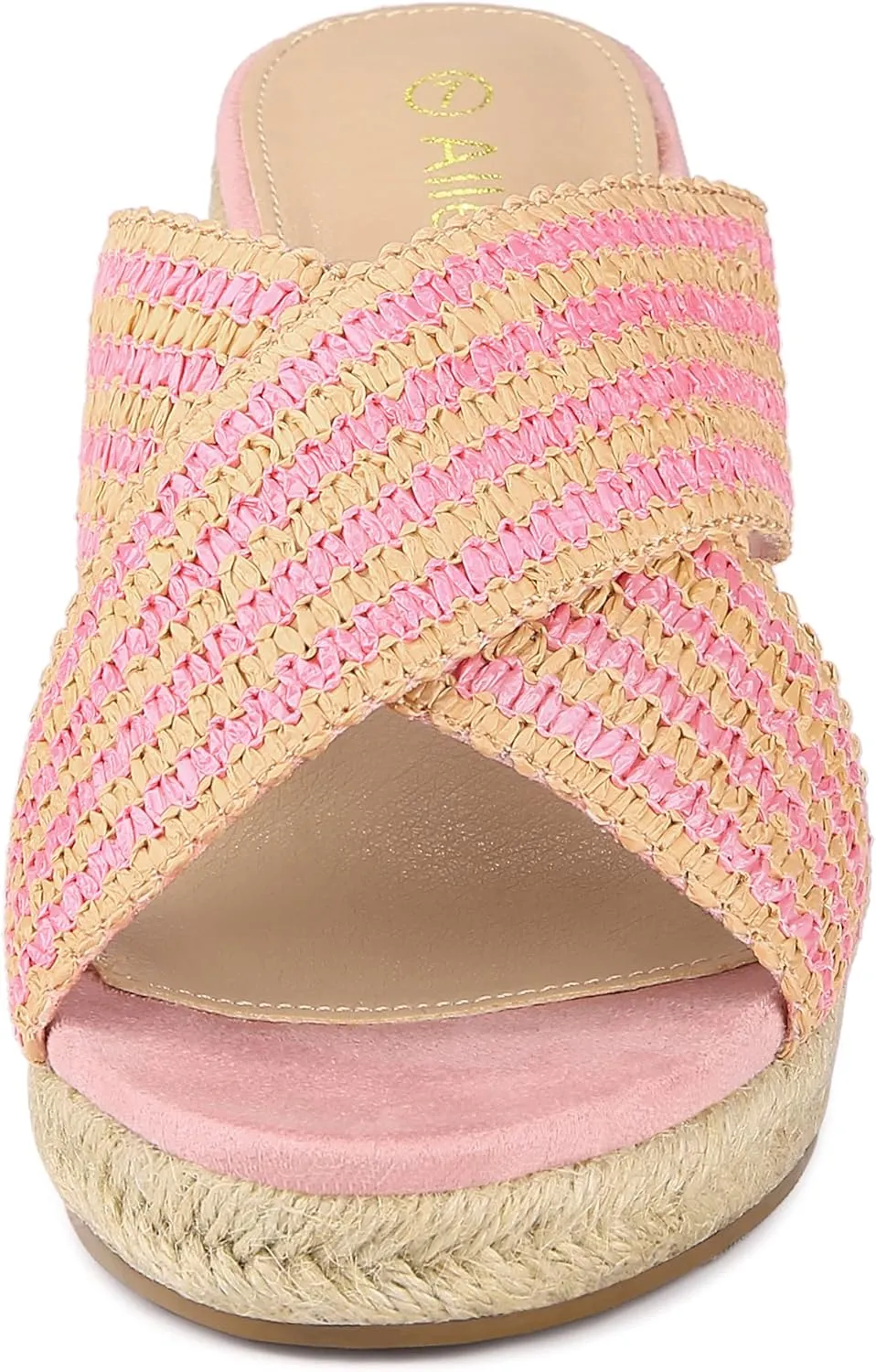 Allegra K Women's Espadrilles Wedges Slide Wedge Sandals