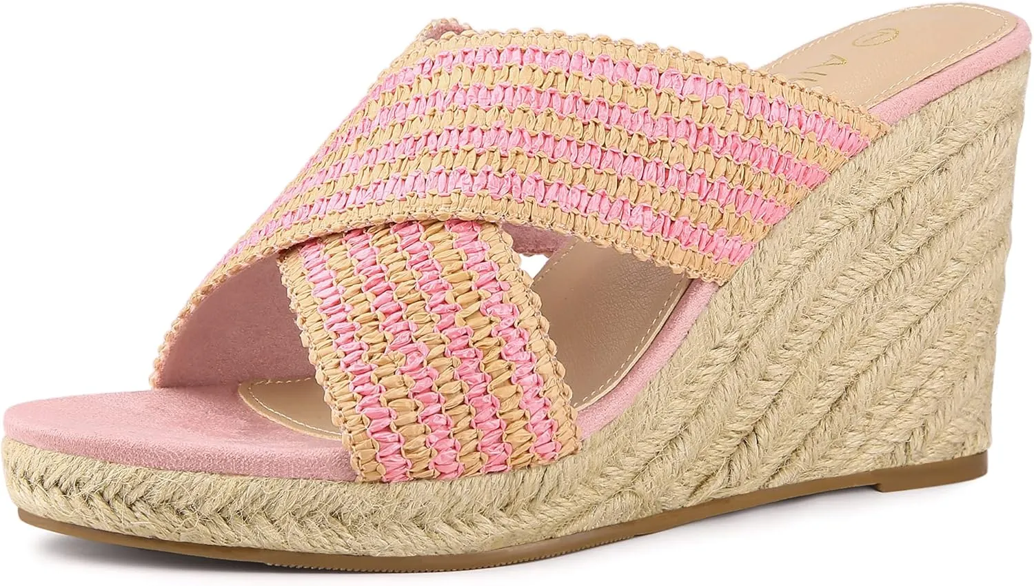 Allegra K Women's Espadrilles Wedges Slide Wedge Sandals