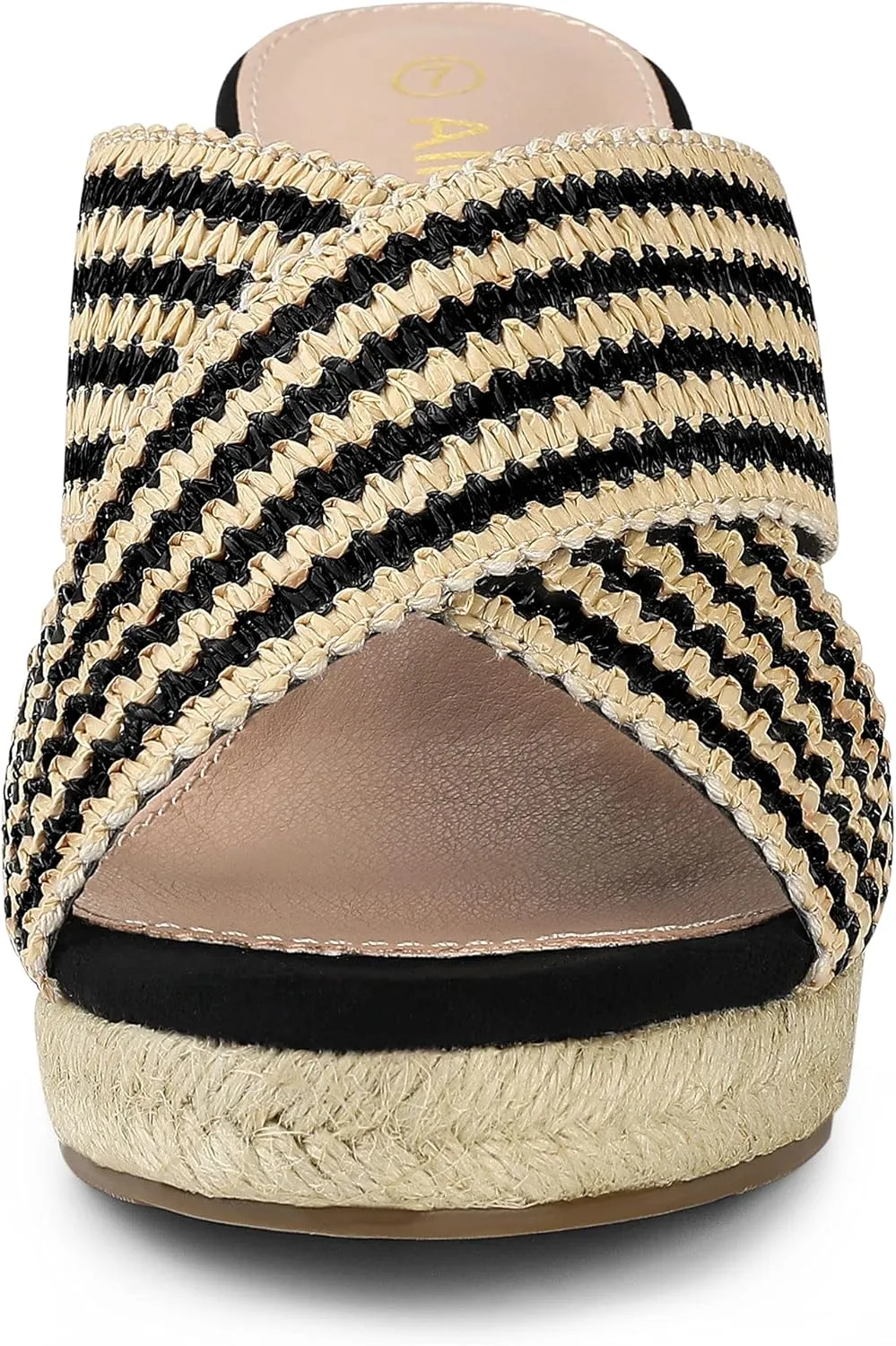 Allegra K Women's Espadrilles Wedges Slide Wedge Sandals