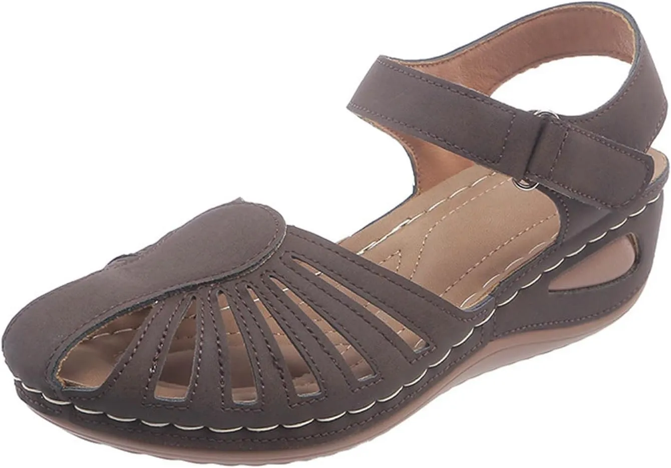 AMDBEL Orthopedic Sandals for Women,Sandals for Women Dressy Summer Closed Toe Breathable Sandals with Arch Support Shoes