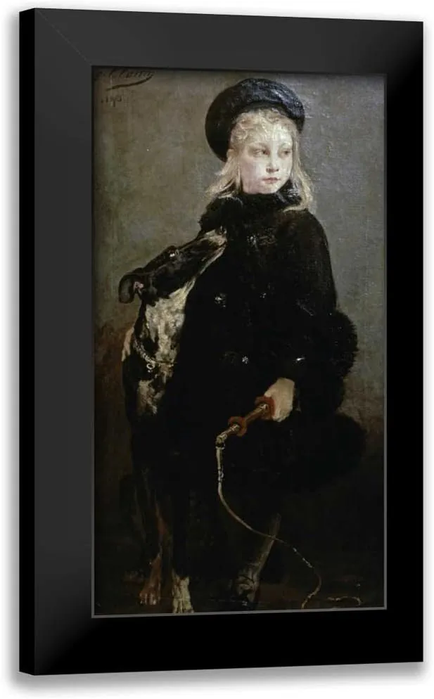 ArtDirect - Clarin, Georges Jules Victor 12x18 Black Modern Framed Art Print Titled: Little Animal Trainer