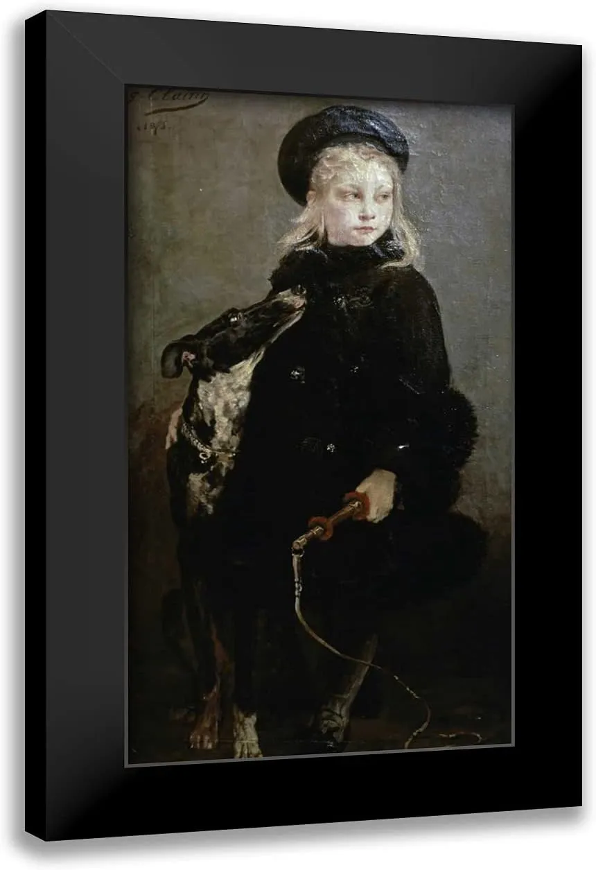 ArtDirect Clarin, Georges Jules Victor 15x24 Black Modern Framed Art Print Titled: Little Animal Trainer