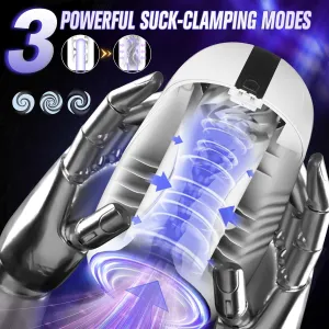 Automatic Male Masturbator Cup for Men, Open Ended Male Sex Toys for Penis Stroker with 3 Clamping Sucking & 7 Vibrating Modes, Pocket Pussy Penis Vibrator Male Blowjob Machine Adult Toys for Men