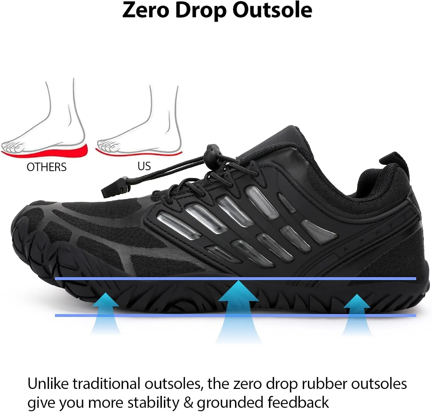 Barefoot Shoes Men Wide Toe Box Zero Drop Minimalist Shoes for Workout Cross-Trainer Walking Hiking Water Weightlifting Grounded Footwear
