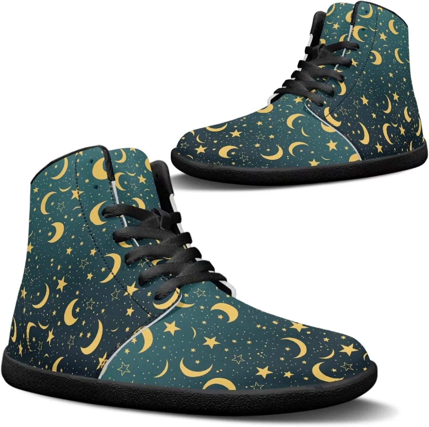 Binienty Unisex Men Women Barefoot Shoes Lace up High Top Minimalist Flat Sneakers Cross-Trainer Footwear