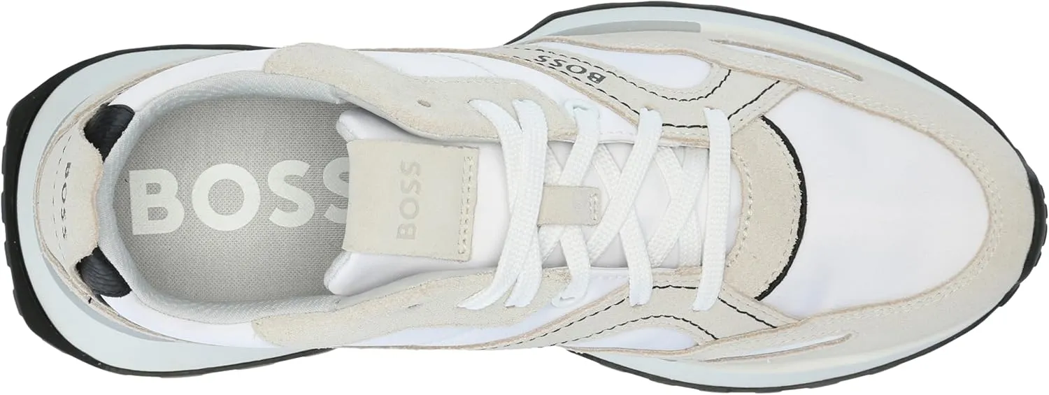 BOSS Men's Side Logo Suede and Nylon Sporty Inspired Sneaker