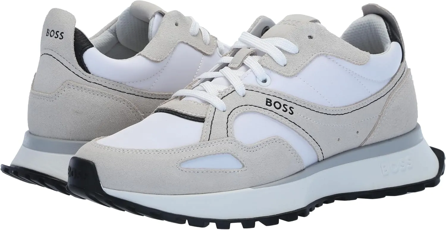 BOSS Men's Side Logo Suede and Nylon Sporty Inspired Sneaker