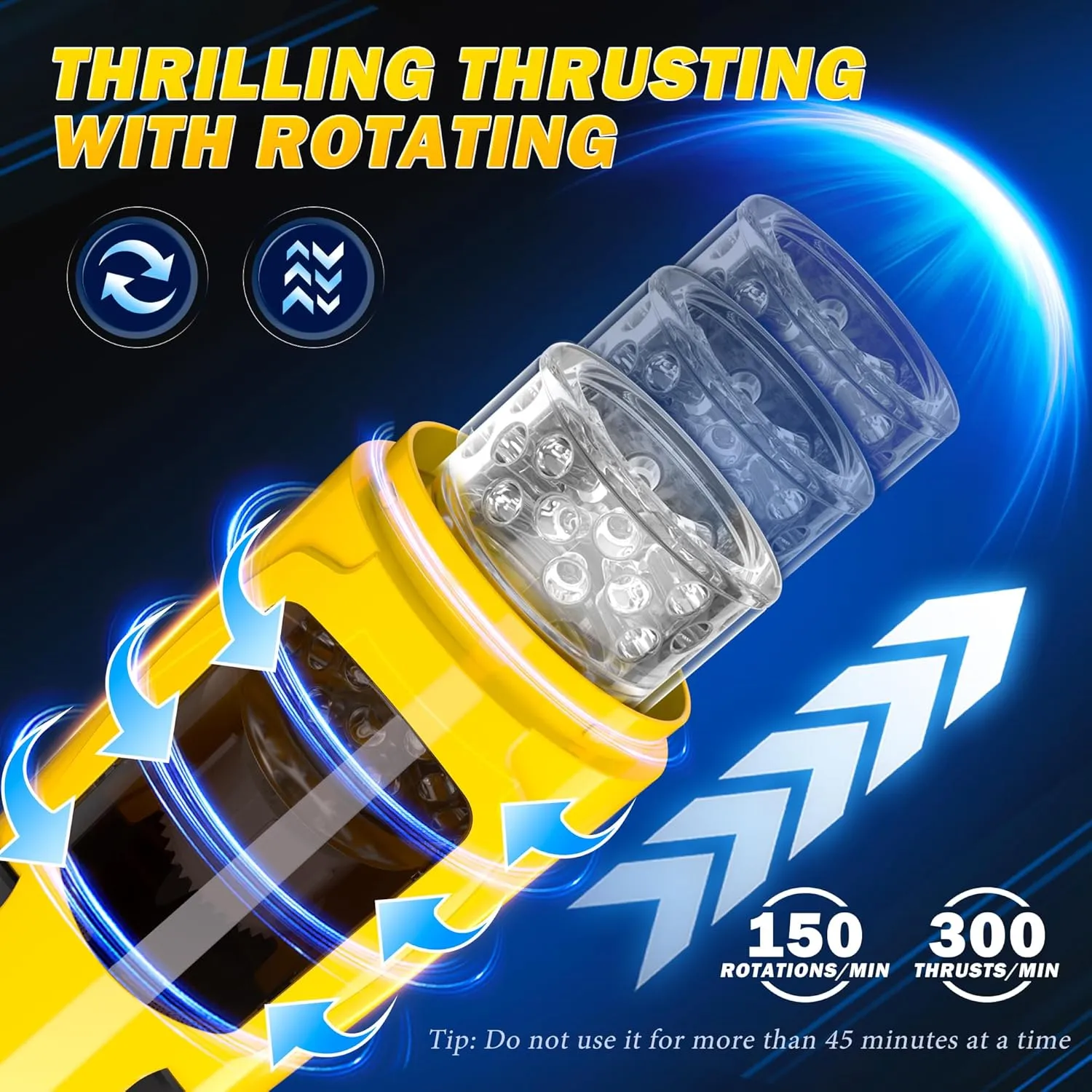 Cafatop Sex Toys for Men Male Masturbator - Automatic Masturbators Cup with 7 Thrusting &Rotating Modes for Penis Stimulation, Electric Pocket Pussy Stroker, Adult Sex Toy with Suction Base