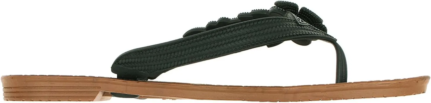 Capelli New York Flowers with Pearl Trim Ladies Flip Flop