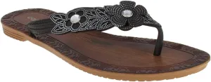 Capelli New York Flowers with Pearl Trim Ladies Flip Flop