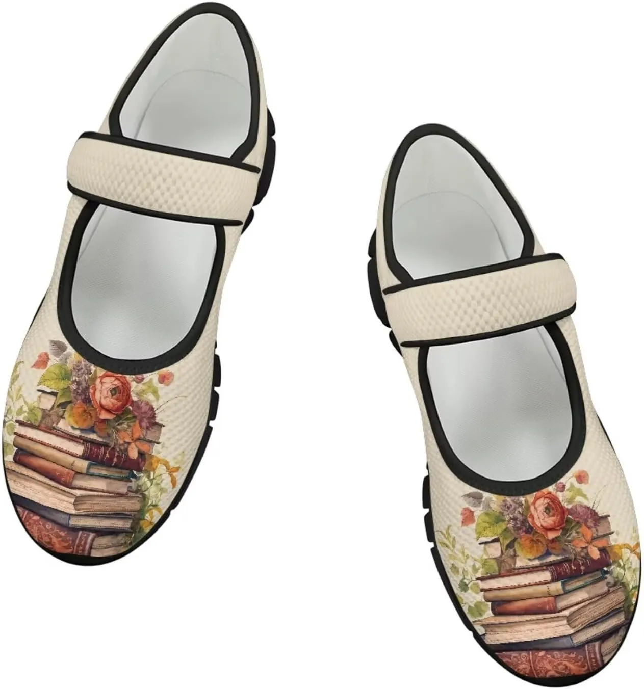 Casual Sneakers for Women Breathable Lightweight Mary Jane Shoes Non Slip Fashion Outdoor Tennis Work Flats