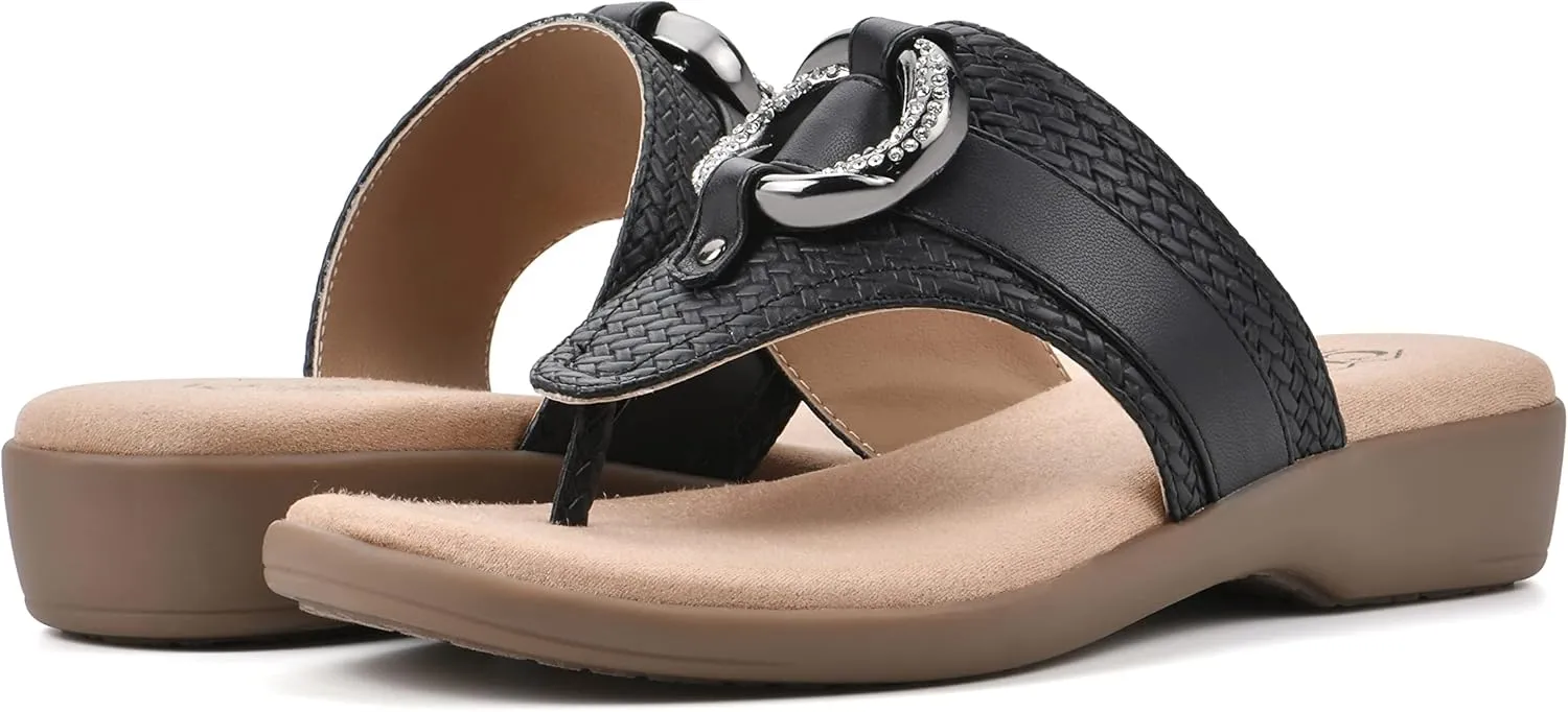 CLIFFS BY WHITE MOUNTAIN Women's Benedict Mini Wedge Sandal