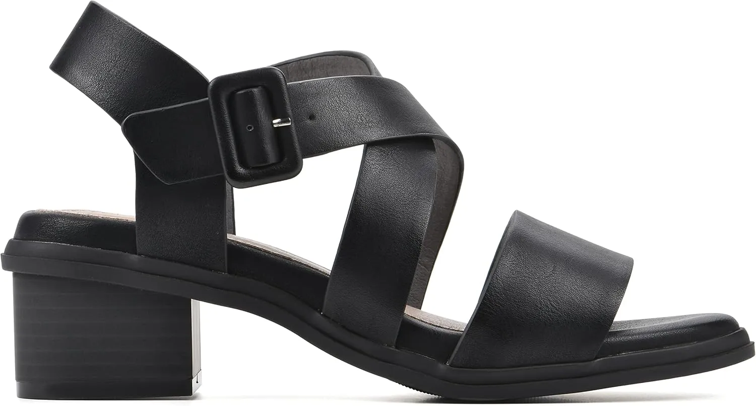CLIFFS BY WHITE MOUNTAIN Women's Cordovan Strappy Low Block Heel Sandal