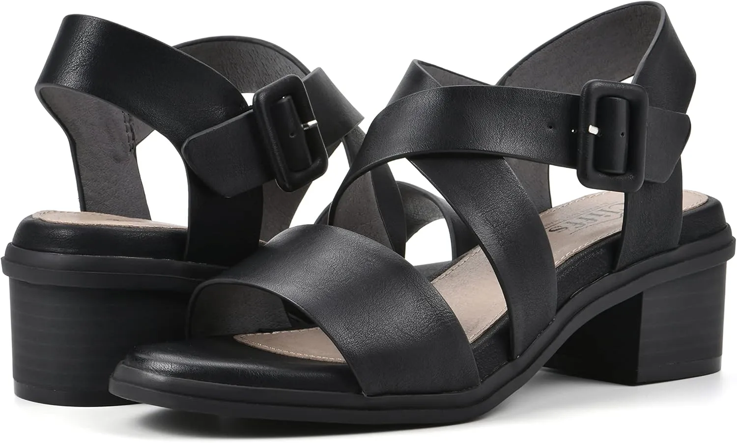 CLIFFS BY WHITE MOUNTAIN Women's Cordovan Strappy Low Block Heel Sandal