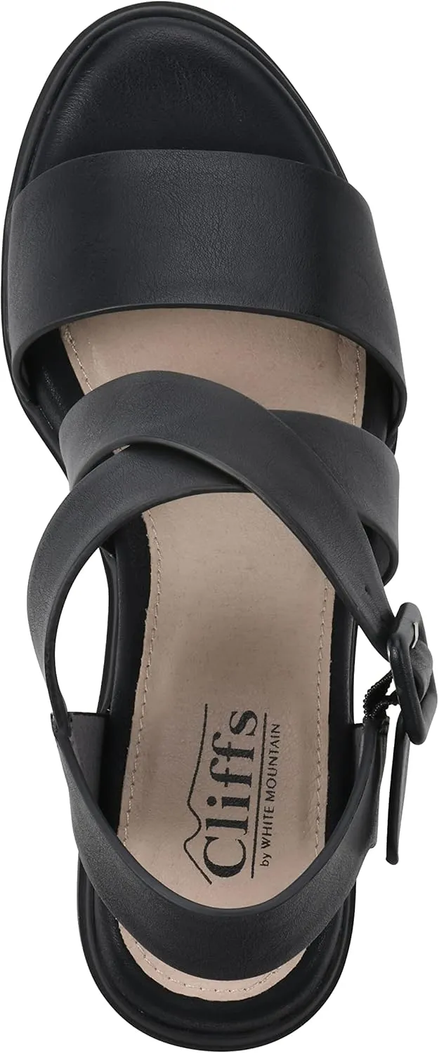 CLIFFS BY WHITE MOUNTAIN Women's Cordovan Strappy Low Block Heel Sandal