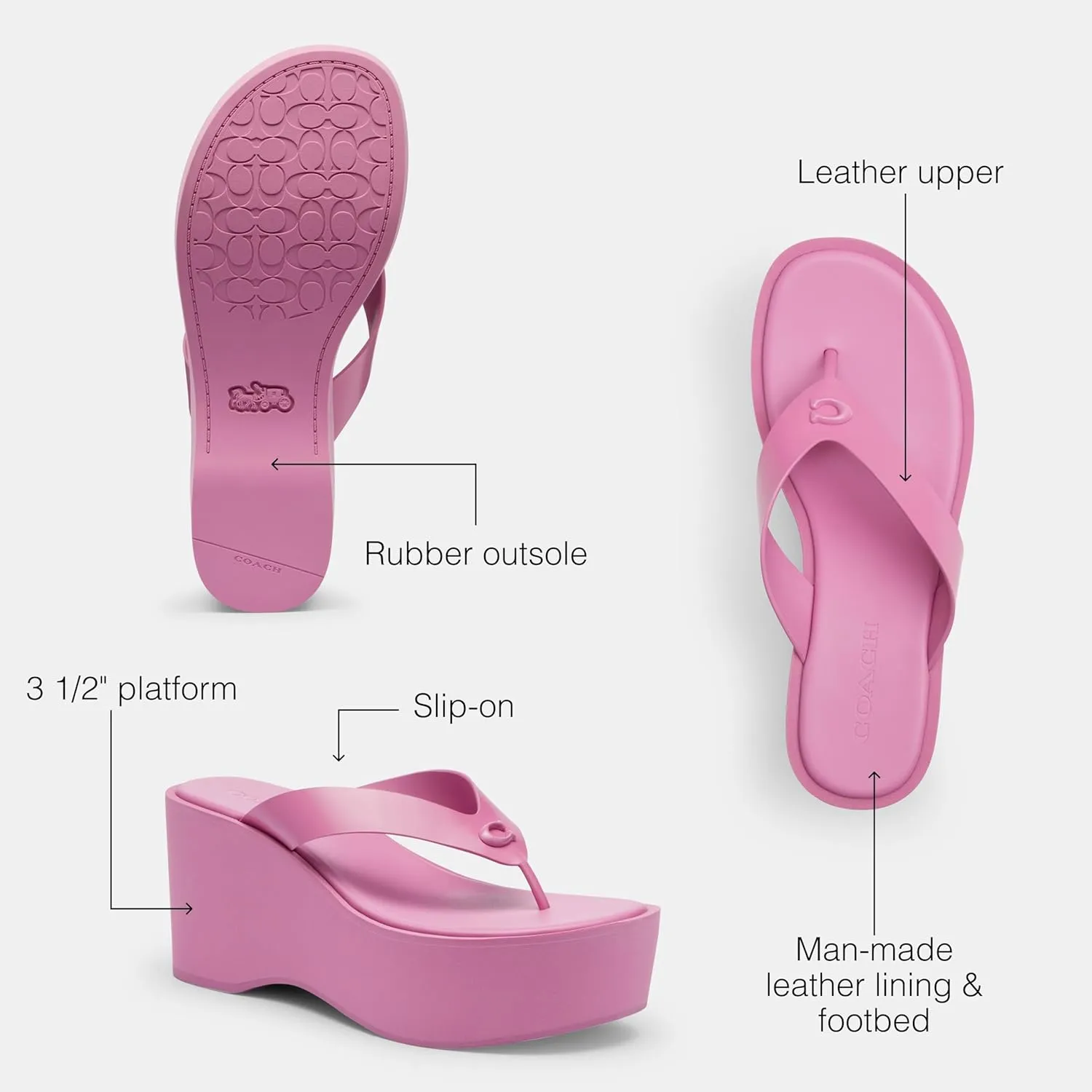 Coach Women's Sculpted C Platform Flip Flop