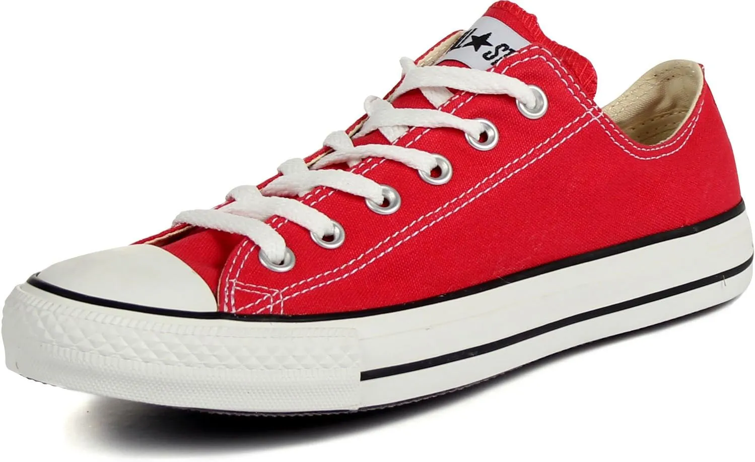 Converse Womens All Star Ox Low Chuck Taylor Chucks Sneaker Trainer - Red - 8.5