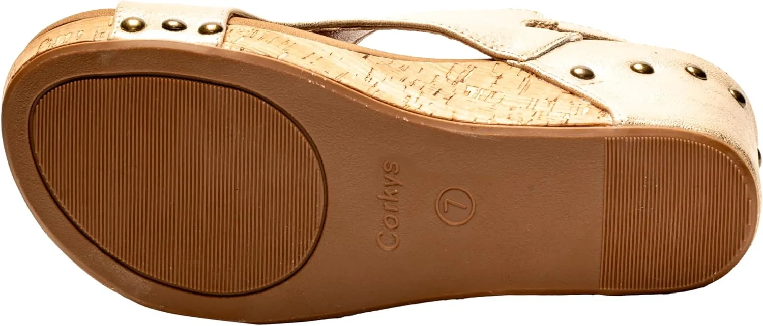 Corkys Footwear Womens Carley Wedges, Featuring Corkys EVA Foam Cushioned Insoles, A 2.5 Inch Heel, Lightweight For All Day Wear, And Hook And Loop Closure