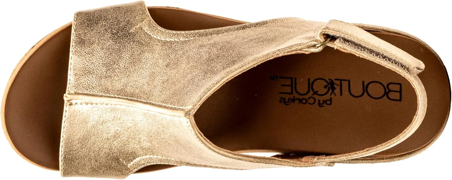 Corkys Footwear Womens Carley Wedges, Featuring Corkys EVA Foam Cushioned Insoles, A 2.5 Inch Heel, Lightweight For All Day Wear, And Hook And Loop Closure