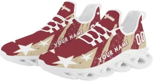 Custom Men's Sneakers Hockey Name & Number Breathable Fan Gift for Men Women Athletic Gym Slip-on Shoes Personalized White Black
