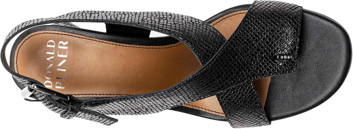 Donald J Pliner Women's Edwin Pebbled Metallilc Heeled Sandal