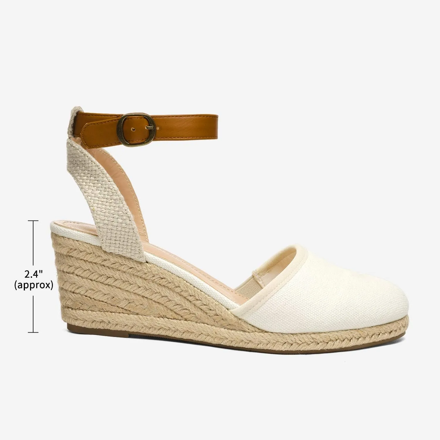 DREAM PAIRS Women's Ankle Strap Closed Toe Espadrille Wedge Heels Sandals