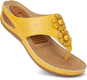 Ecetana Womens Sandals Platform Wedge: Comfortable Dressy Casual Summer Beach Shoes Slides Walking Flip Flops for Women