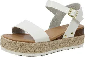 Ecolley Summer Sandals for Women Comfortable Fashion 2019 Espadrille Platform Size 39 EU