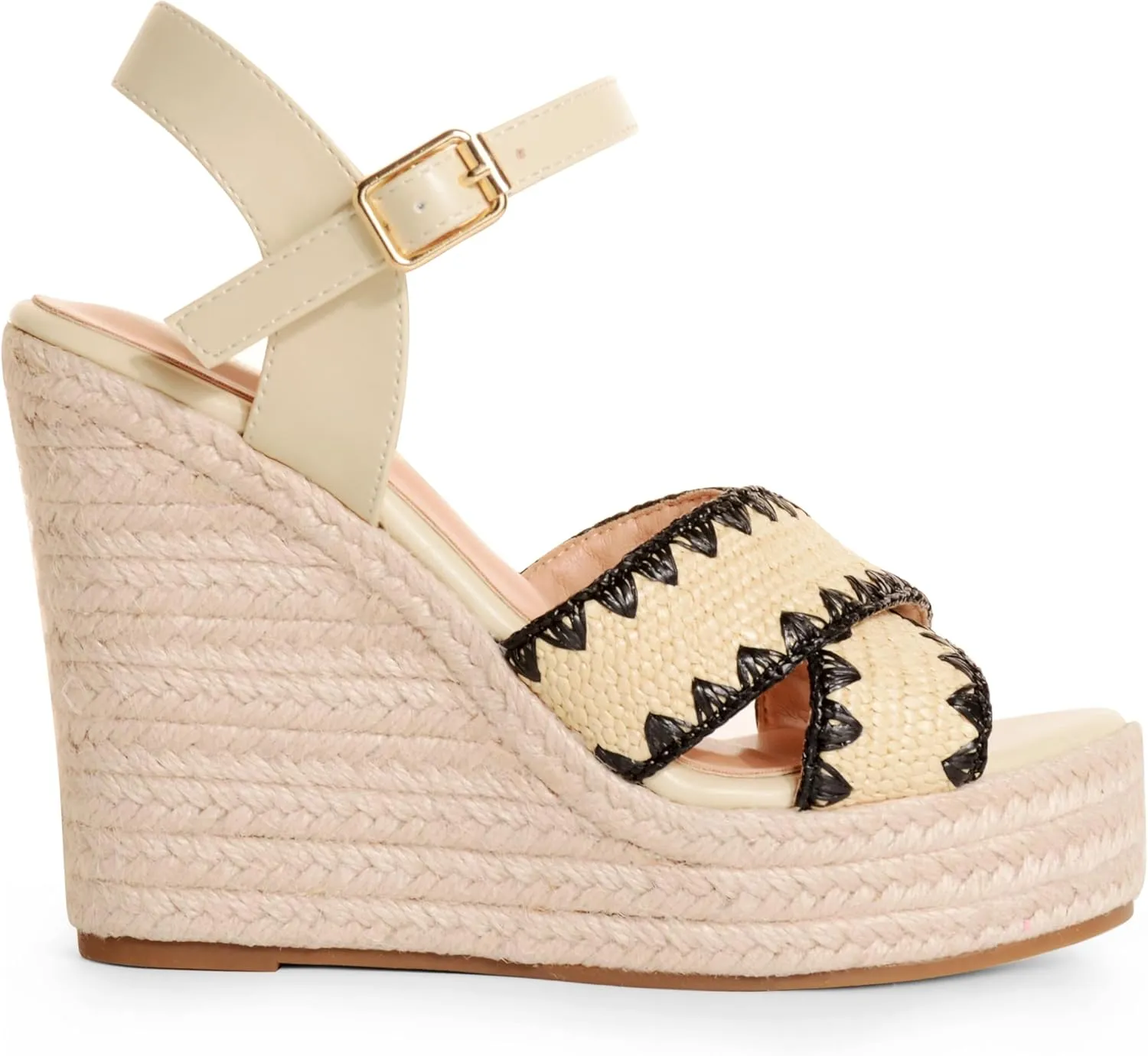 Espadrille Wedge Sandals for Women, Women's Platform Wedge Heels, High Heel Summer Wedges for Women with Breathable Knitted Textile Upper Open Toe Ankle Strap