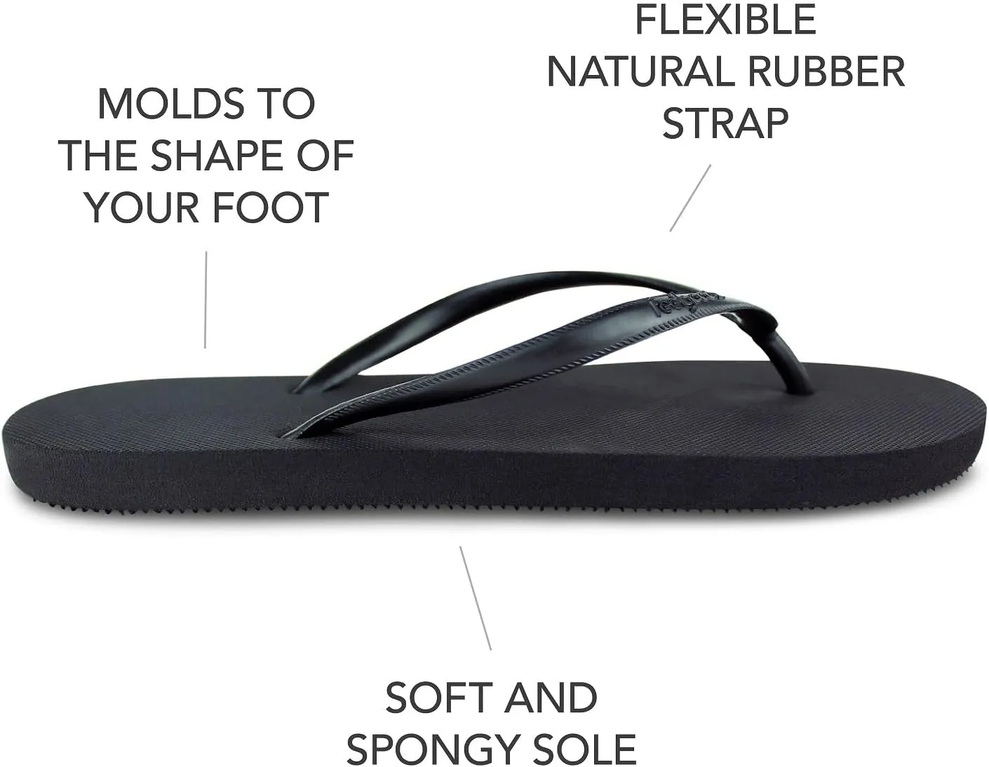 Feelgoodz Women's Slimz Core Natural Rubber Flip Flops