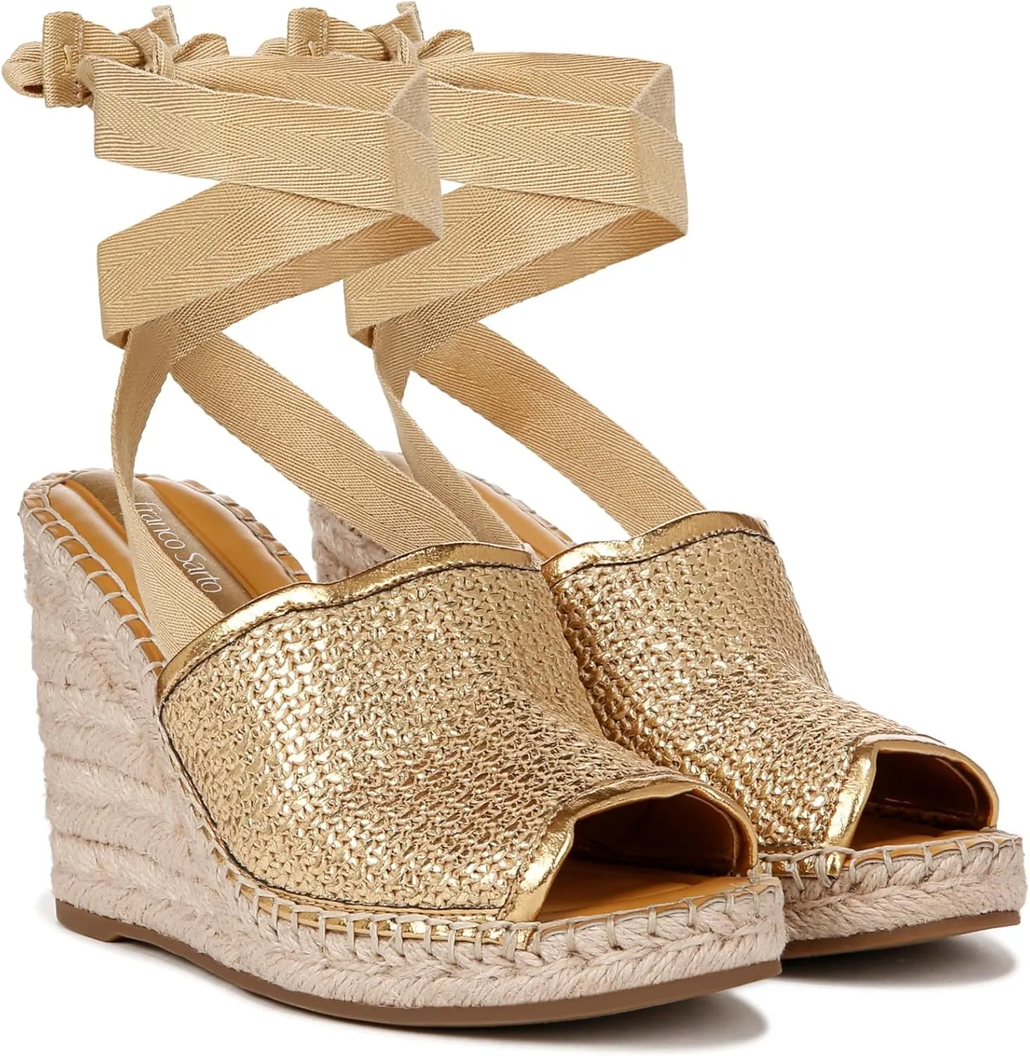 Franco Sarto Women's Sierra Lace Up Espadrille Wedges Sandal