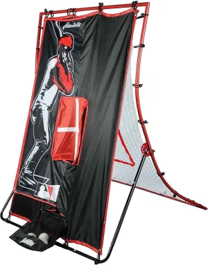 Franklin Sports Unisex Youth Return Franklin Sports Baseball Pitching Target and Rebounder Net 2 in 1 Pitch Trainer Pitchback Net , Red, 68 x 44 US