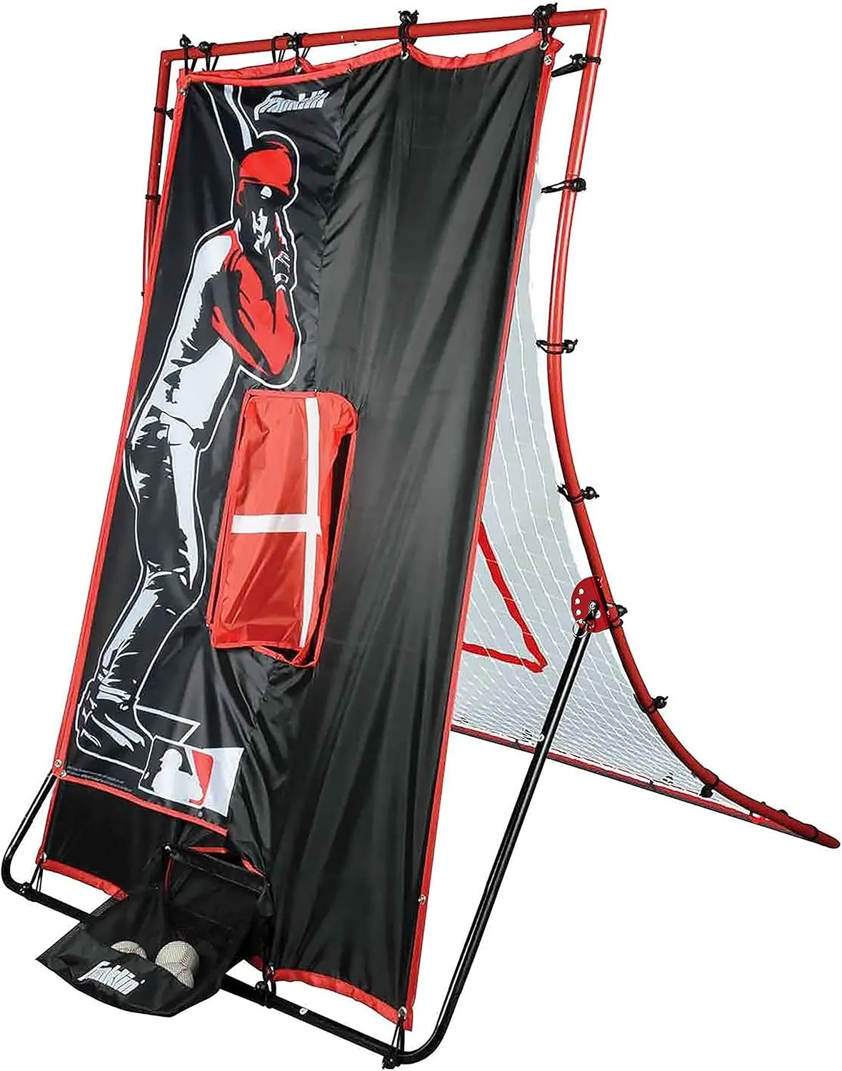 Franklin Sports Unisex Youth Return Franklin Sports Baseball Pitching Target and Rebounder Net 2 in 1 Pitch Trainer Pitchback Net , Red, 68 x 44 US