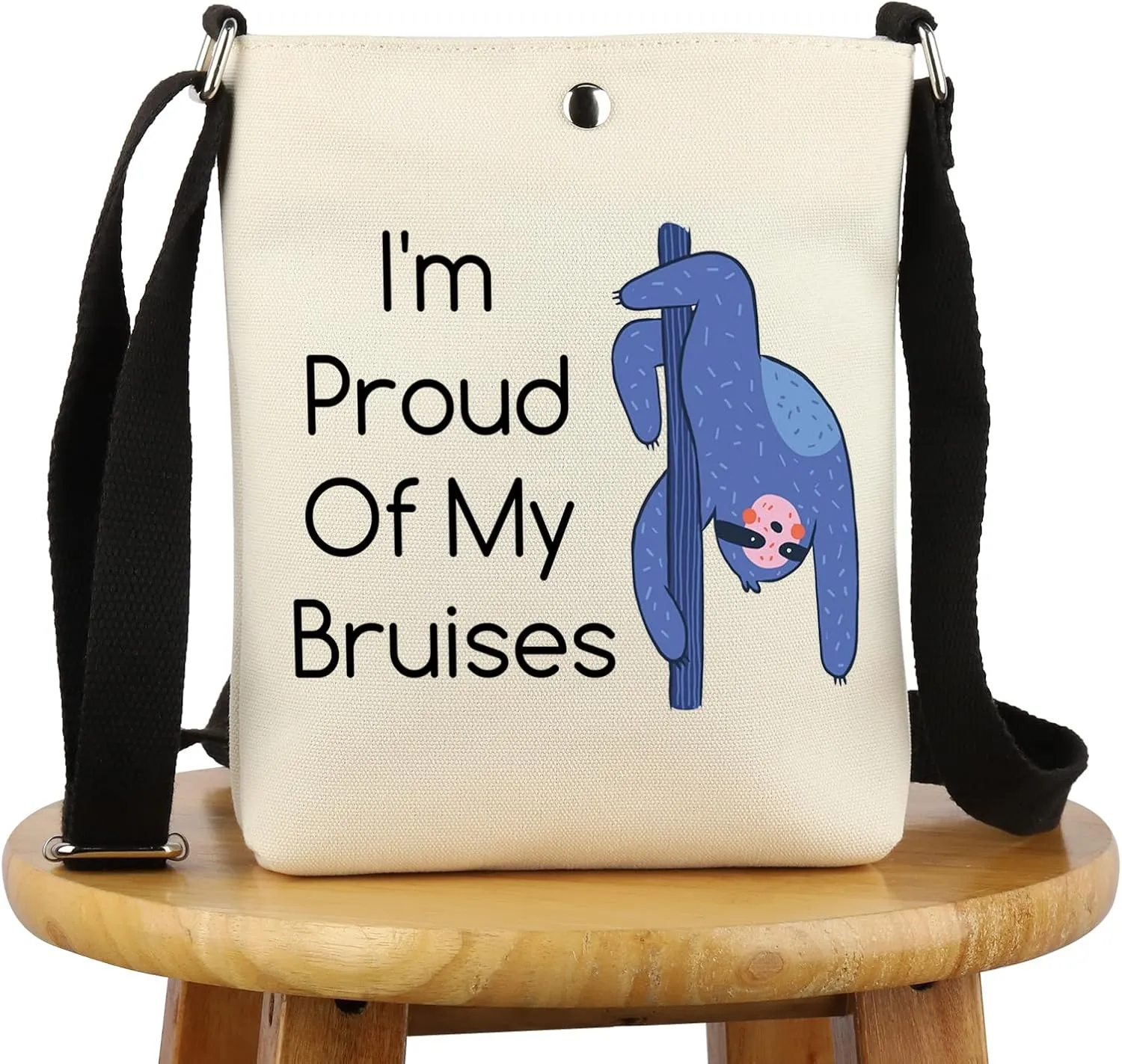 G2TUP Pole Dancing Lover Gift I'm Proud Of My Bruises Sloth Pole Dance Makeup Bag Zipper Travel Bag (Proud Of My Bruises X)
