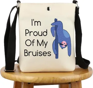 G2TUP Pole Dancing Lover Gift I'm Proud Of My Bruises Sloth Pole Dance Makeup Bag Zipper Travel Bag (Proud Of My Bruises X)