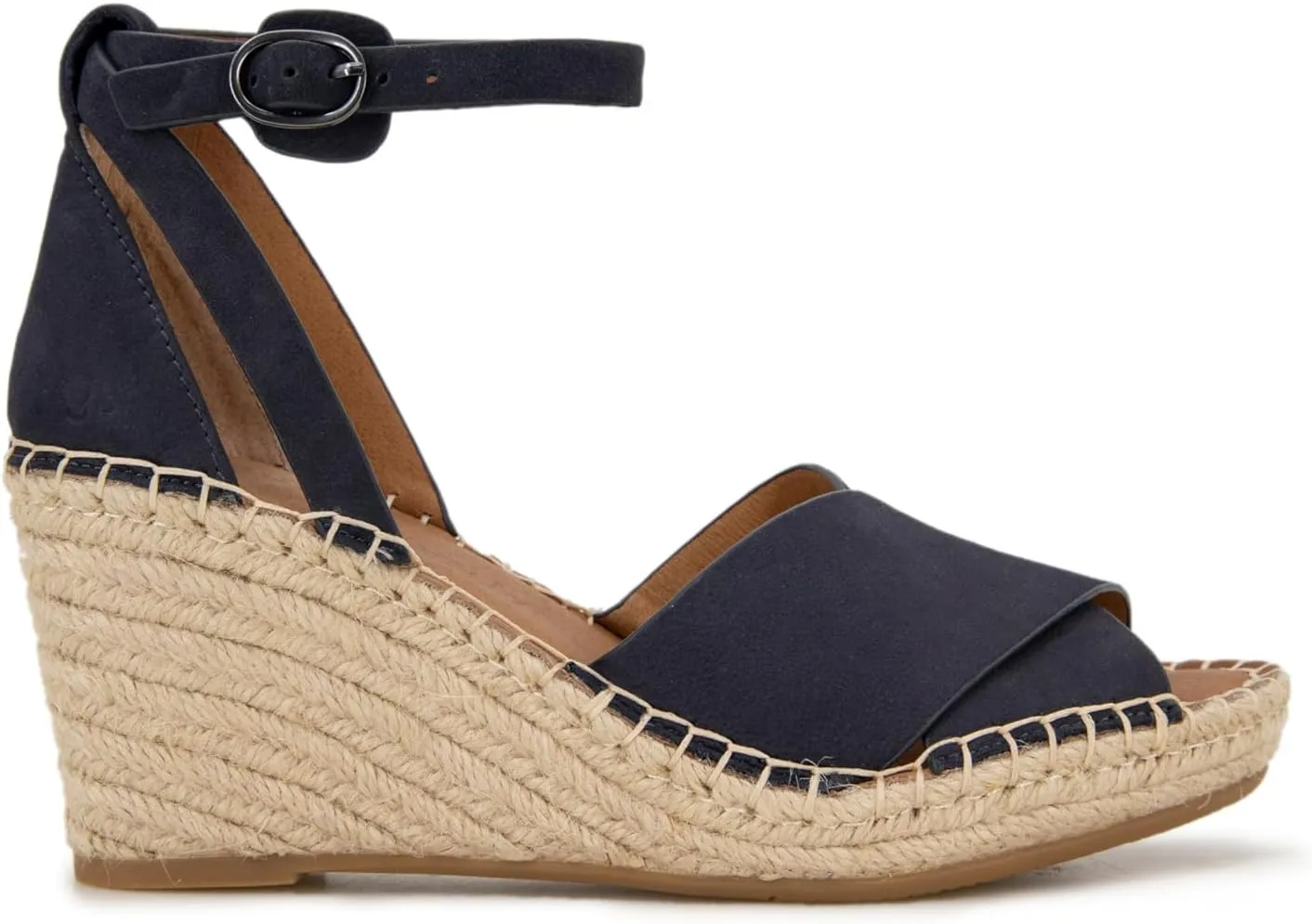 Gentle Souls by Kenneth Cole Women's Charli X Band Buckle Heeled Sandal Espadrille Wedge