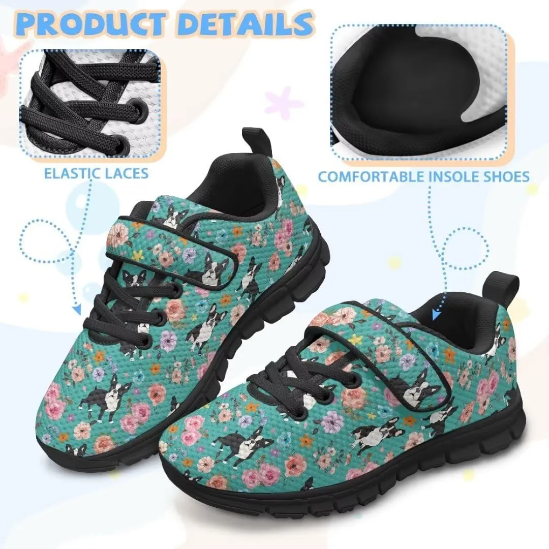 Girls Boys Hook & Loop Closure Sneakers Unisex Child Kids Anti-Slip Lightweight Shoes