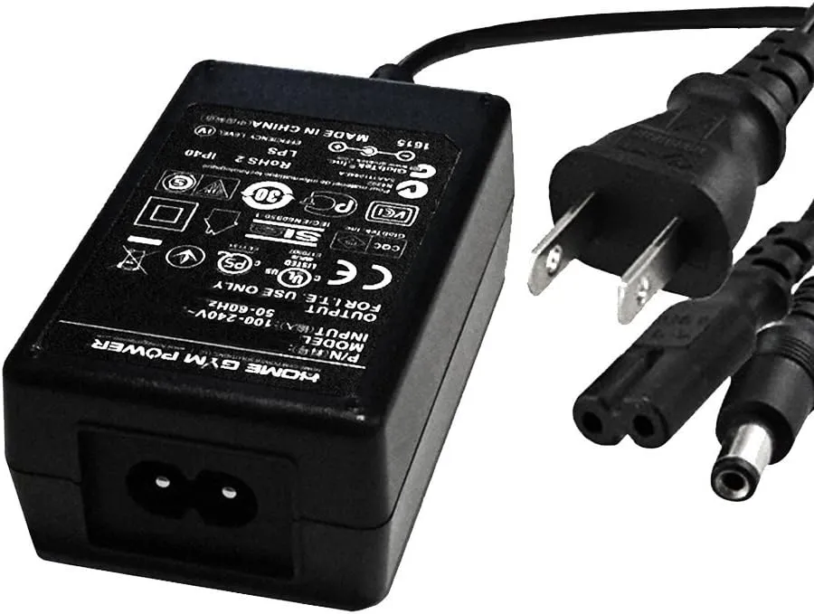 Gold's Gym Cycle Trainer 300C / 300Ci & 400R / 400Ri (9V Models) AC Adapter/Power Cord (XL Series) (9FT)