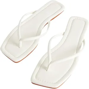 GORGLITTER Women's Flip Flops Square Thong Sandals Summer Flat Slippers