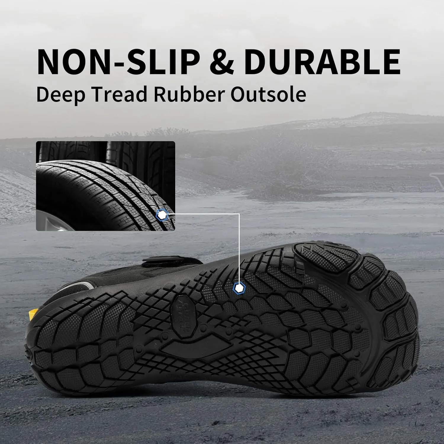 Grand Attack Barefoot Shoes Men Wide Toe Box Zero Drop Men's Trail Running Cross-Trainer Wrestling Boxing Weightlifting Walking Shoes