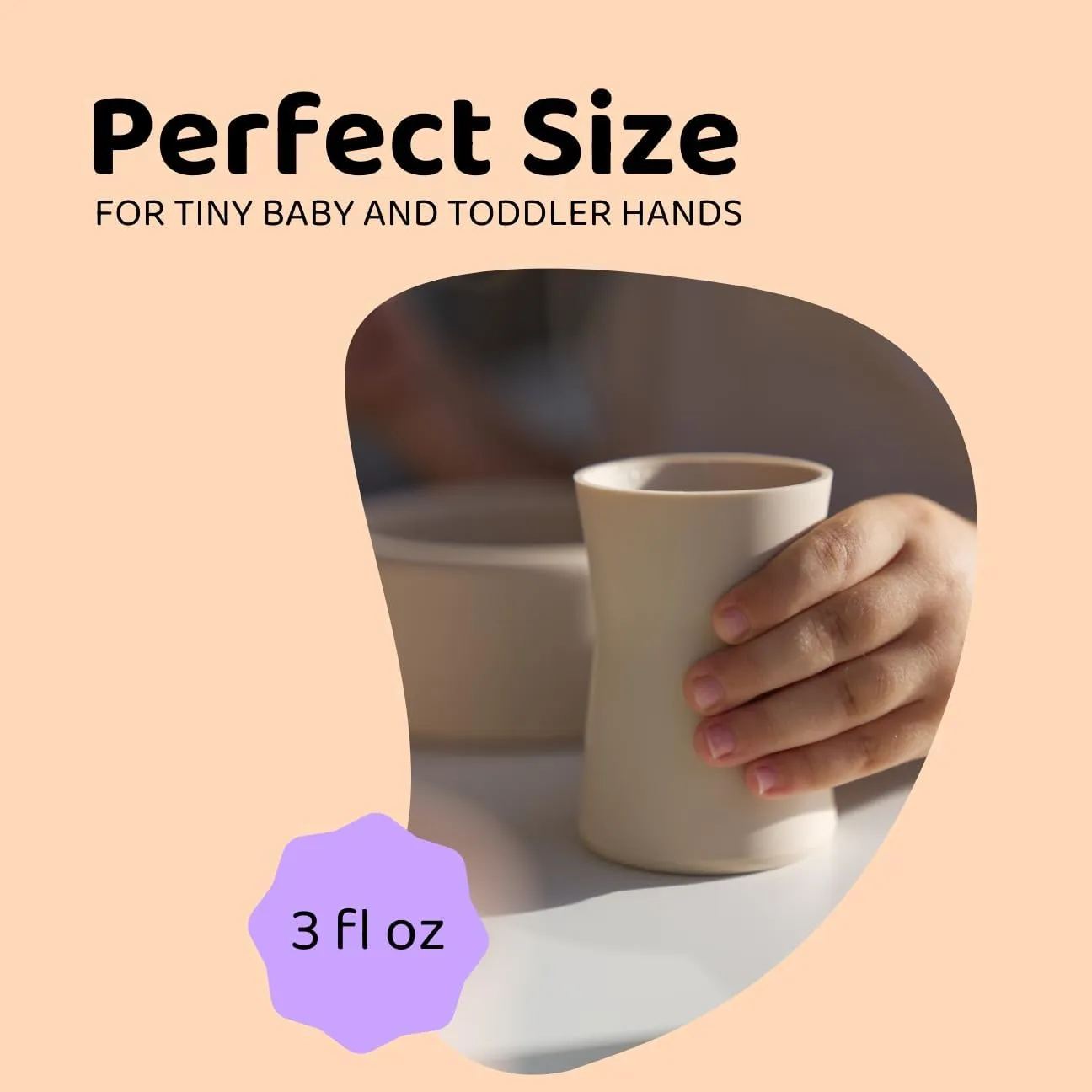 Grip Cup, Silicone Open Training Cup for Baby and Toddler, 3 fl oz, Easy Grip, Non-Slip, Heavy Base, Microwave & Dishwasher Safe, No BPA, Pack of 2, Matcha Green
