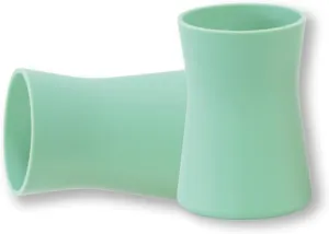 Grip Cup, Silicone Open Training Cup for Baby and Toddler, 3 fl oz, Easy Grip, Non-Slip, Heavy Base, Microwave & Dishwasher Safe, No BPA, Pack of 2, Matcha Green