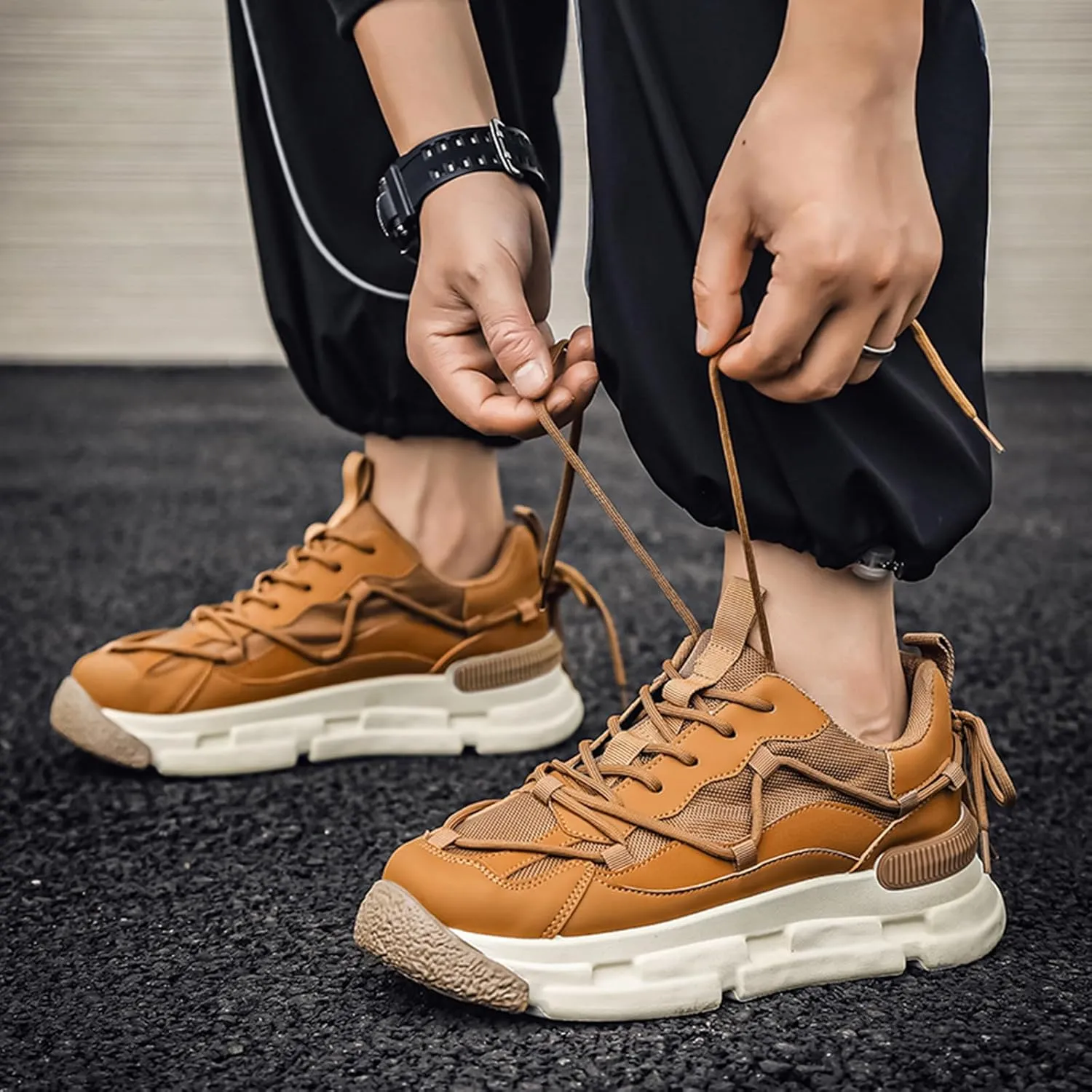 GSIGUL Men's Road Running Shoes Lightweight Walking Shoes Cushioning Mens Sneaker Athleisure Casual Shoes for Men